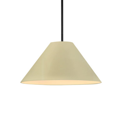 Radiance - Avola 1-Light Pendant - Muted Yellow - Matte Black - 15"W x 7.25"H - Replaceable Bulb - Rigid Stem