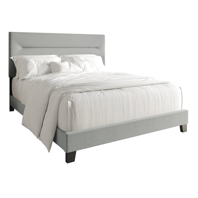 Emery Upholstered Panel Bed, Gray, Full