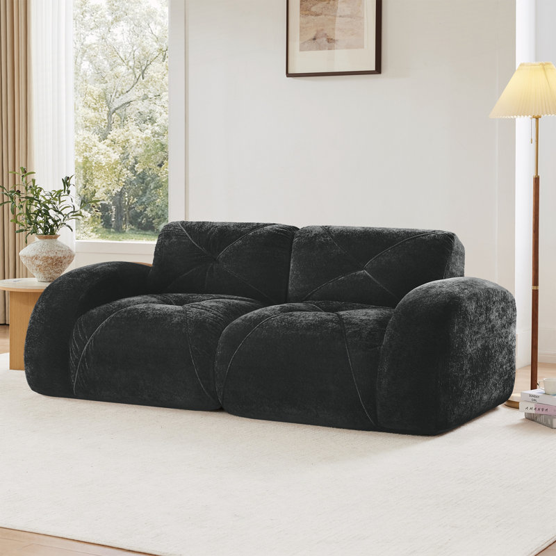 Canapé rembourré confortable, aucun assemblage requis, Noir