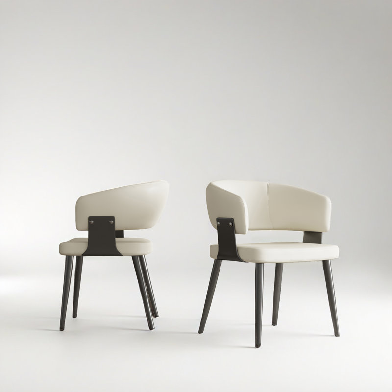 Ensemble de 2 chaises modernes et polyvalentes et élégantes pour la maison et le bureau (ensemble de 2), Beige