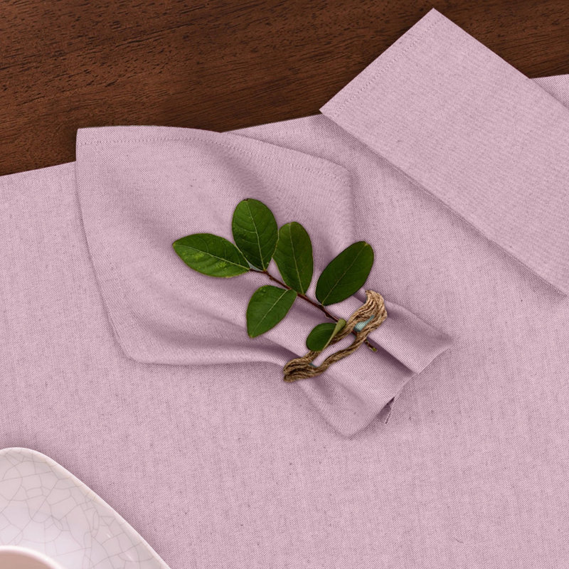 Serviette carrée en polyester et coton, Mauve