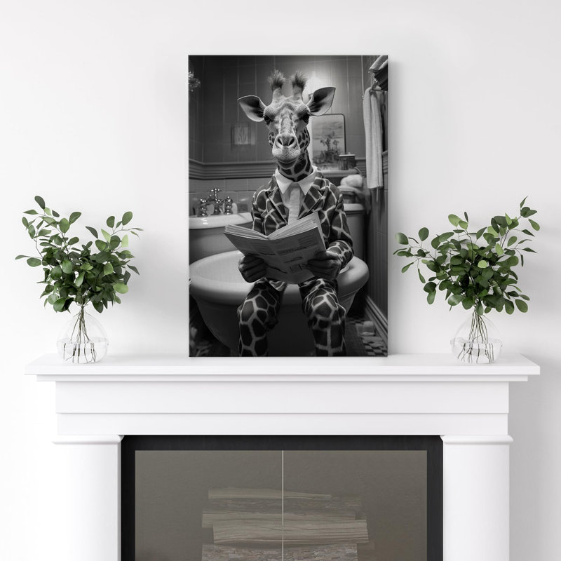 Photographie d'animaux sur girafe, Toile tendue, H 18 po x l 12 po x P 1,5 po