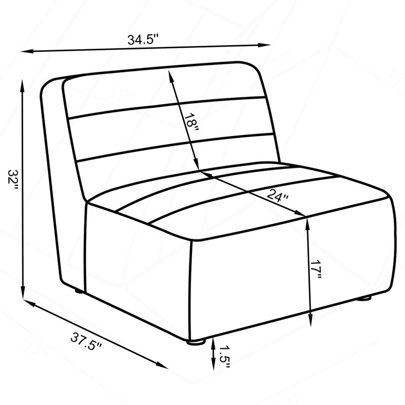 Chaise sans accoudoirs rembourrée gris foncé
