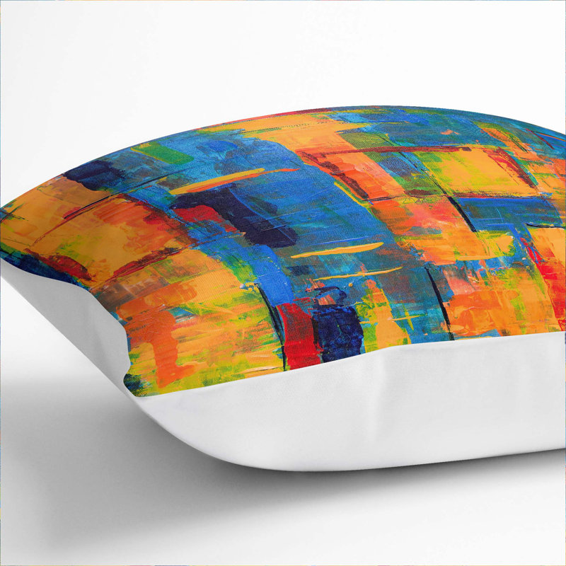Abstract Square Throw Cushion, 55 x 55 cm, White