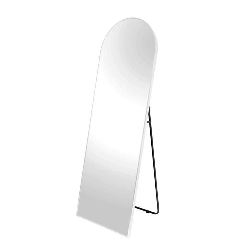 Miroir pleine grandeur en métal blanc, 65,02 po x 22,03 po