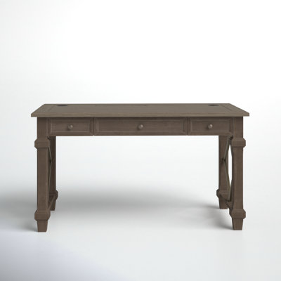 Alderton Solid Wood Writing Desk with Power Outlet