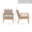 Chaise d'appoint Mid-Century moderne en bois massif avec revêtement en similicuir-706747585