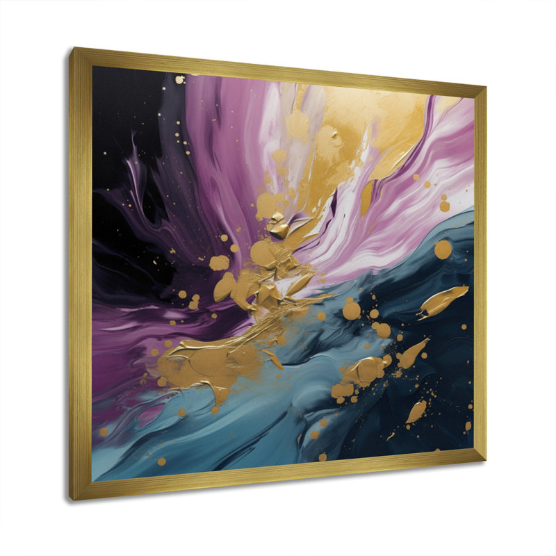 Impression sur toile, H 30 po x l 30 po x P 1 po, Cadre flottant doré
