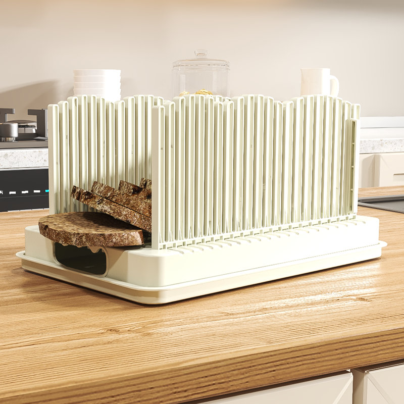 Bread Slicer for Homemade Bread, Sourdough Bread Slicer with Crumb Tray, Width-Adjustable Bread Slicing Guide, Suitable for Homemade Bread, Cakes, Sandwich, Bagels