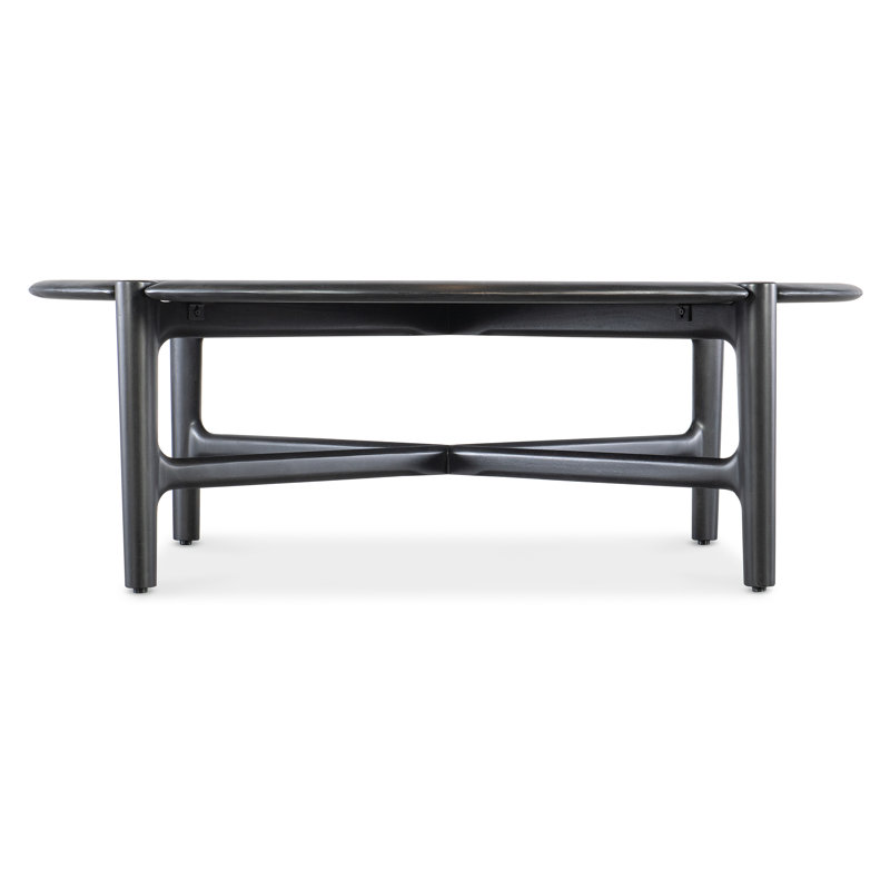 Rectangular Black Mahogany Wood Midcentury Coffee Table