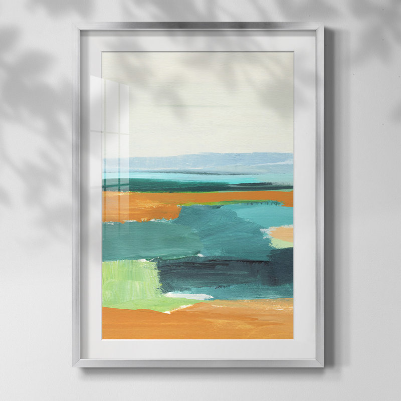 Shifting III, reproduction encadrée, Blanc, Papier avec cadre argenté