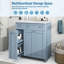 Meuble-lavabo bleu avec lavabo en céramique-1977459155