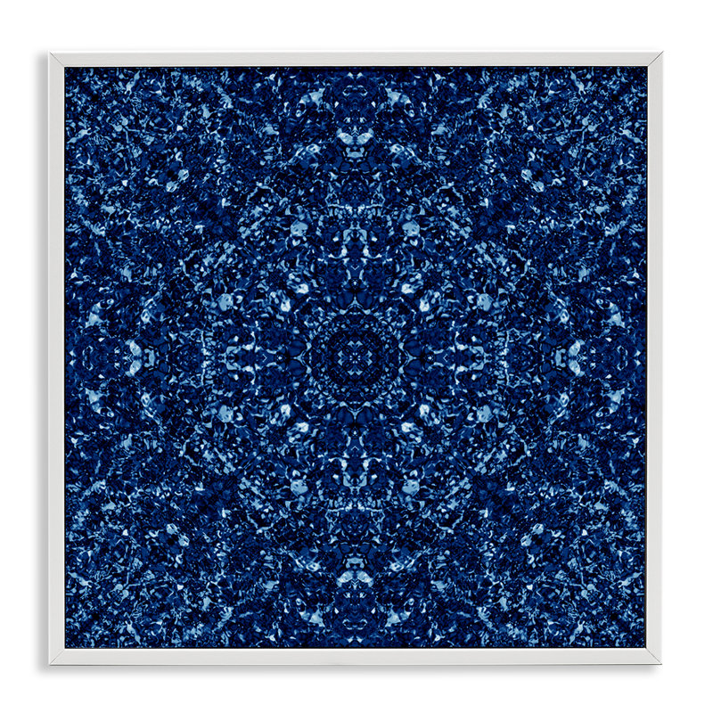 Geometric Mosaic Pattern Framed Giclee Art by El Perkin, 12" H x 12" W, Coastal White Framed Giclee