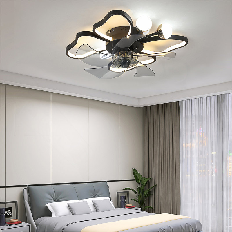 Ventilateur de plafond 19,7 pouces avec lumières et télécommande avec style papillon moderne, ventilateur pour chambre à coucher, salon, fonction de minuterie, silencieux, préféré des enfants