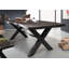 Iron Label Acacia Solid Wood Top Metal Base Dining Table-47530363-47530360