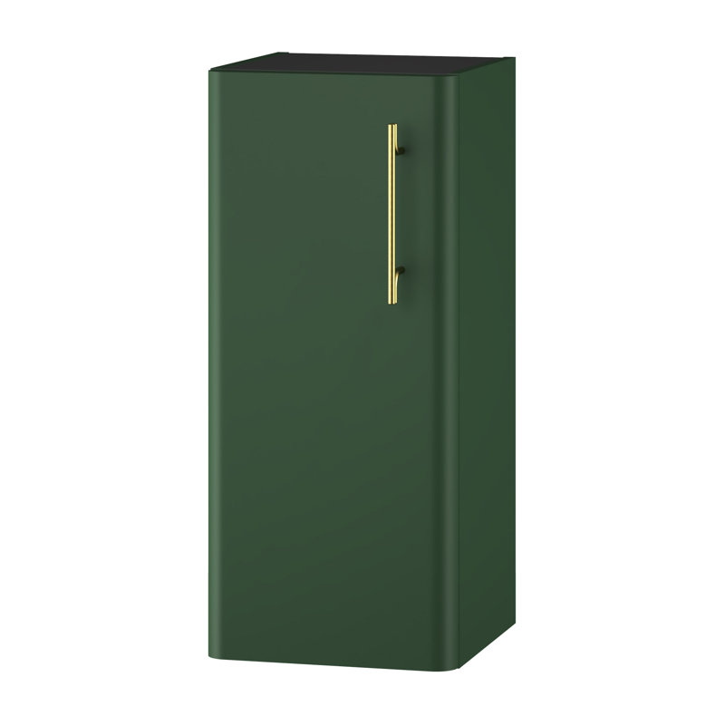 Ashat Bathroom Cabinet, Conifer Green Supermatt/Gold, Left