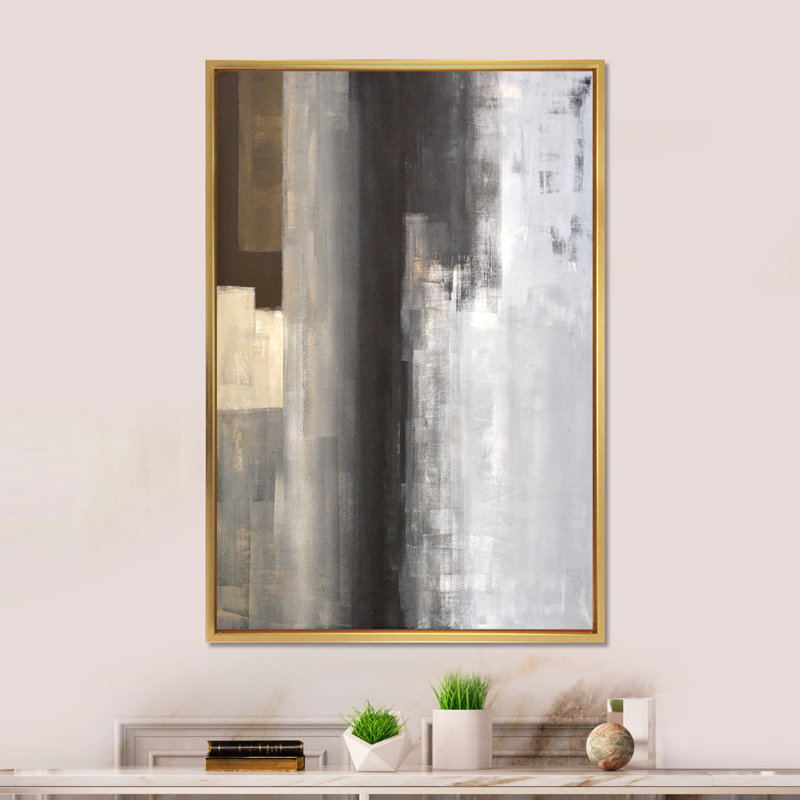 Le brun rencontre l'art abstrait gris VI - Décoration murale moderne et contemporaine sur toile, H 20 po x l 12 po x P 1 po