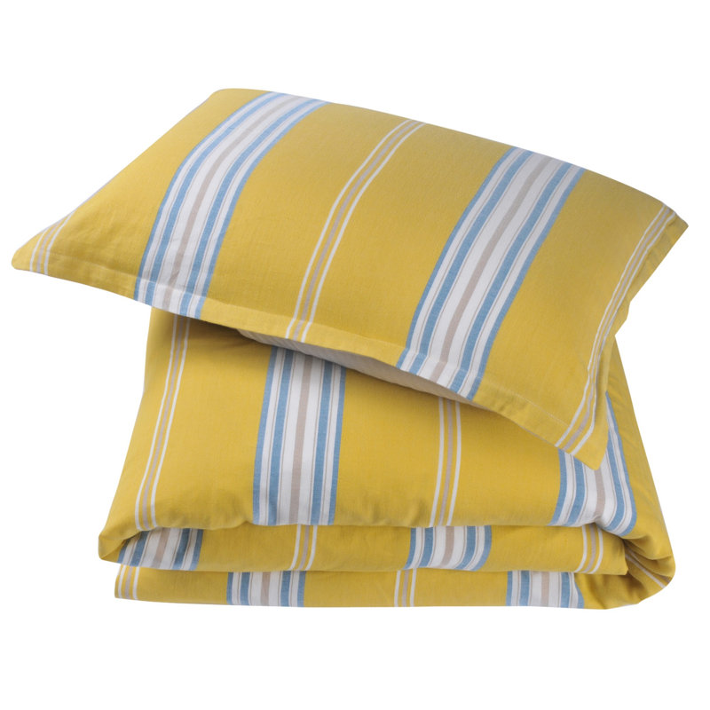 Ensemble de housse de couette 100% coton 2 pièces Bluebell, Housse de couette double TG + 1 taie d'oreiller st, Jaune