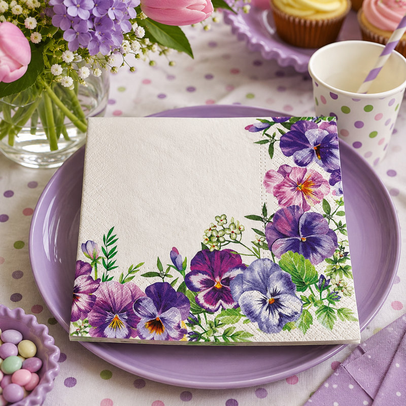 Ensemble de 20 serviettes de table taille violette
