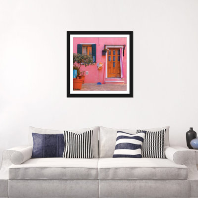 «Burano, Italy, Pink House», reproduction de photo sur toile