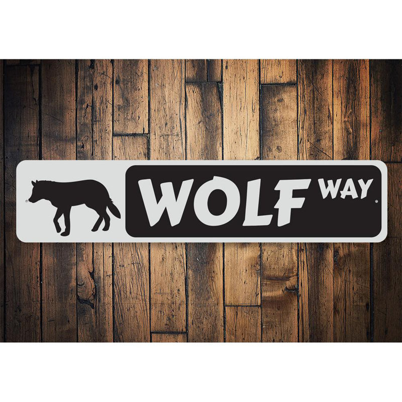 Plaque en aluminium Wolf Way, H 6 po x l 24 po x P 0,063 po