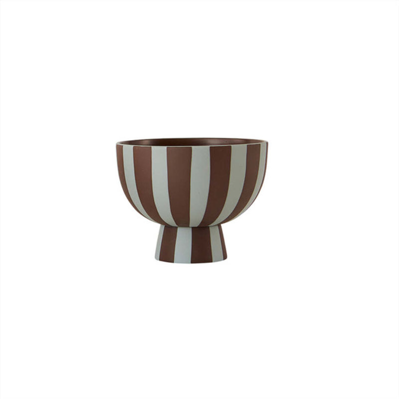 Toppu Ceramic Serving Bowl, Brown/White