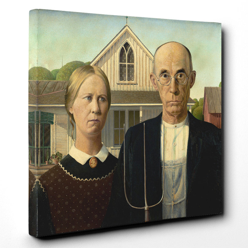 Grant Wood - Wrapped Canvas Painting, 50cm H x 50cm W