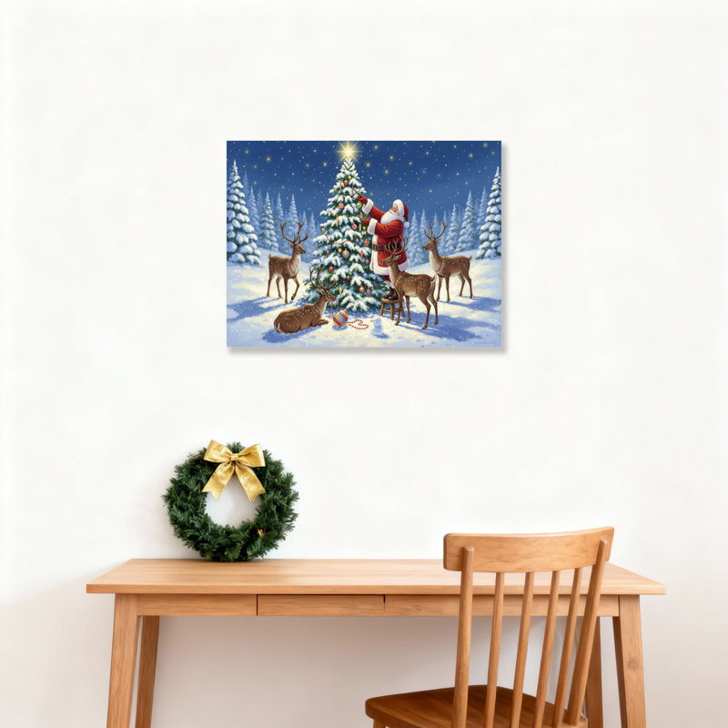 «Tree Reindeer», art mural sur toile, H 24 po x l 36 po