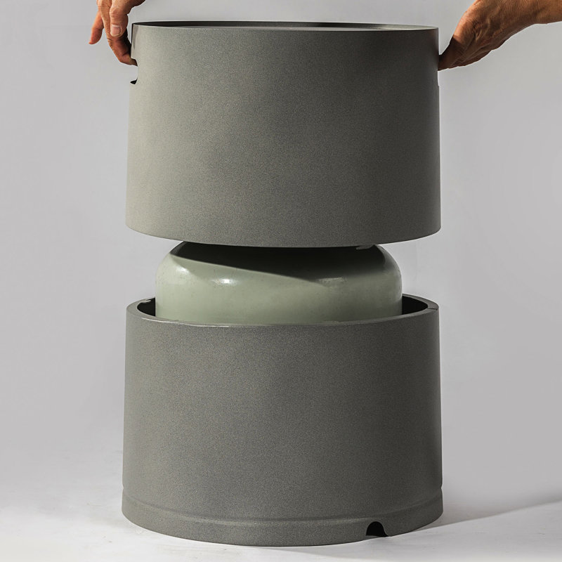 Table d'appoint en acier avec couvercle de réservoir de propane