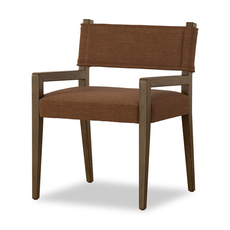 Chaise avec accoudoirs Lorretta, Ambre cendré, Ocre Laughlin