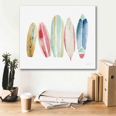 «Surfboard in a Row» par Katrina Pete, estampe numérique sur toile