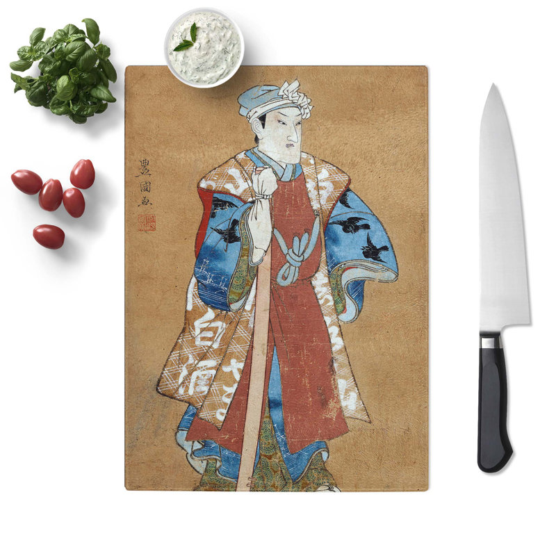 Tempered Glass Bando Mitsugoro II by Utagawa Toyokuni Chopping Board, 39cm W x 28.5cm L