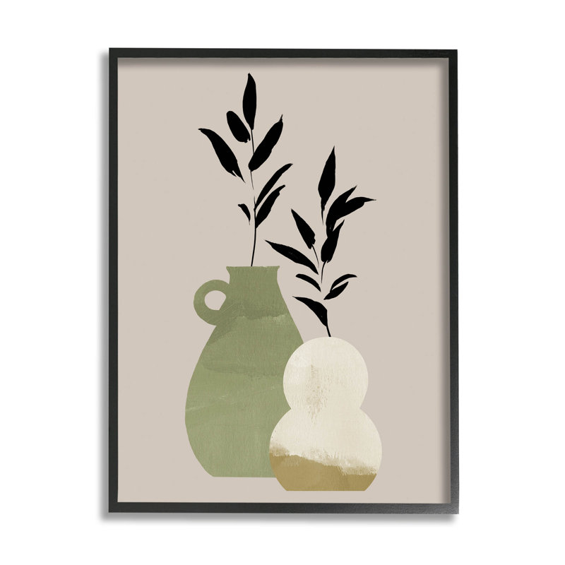 Art moderne de la giclée de feuilles moderne par Jacob Green, H 14 po x l 11 po x P 1,5 po, Giclée encadrée noir minuit