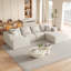 Ensemble de canapé modulaire rembourré moderne sans os, canapé modulaire en L de 132 po avec 6 coussins, canapé-lit combiné gratuit-826600419