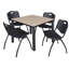 Plateau de table Kee Square, 4 chaises empilables-614626974-614626949-614626948