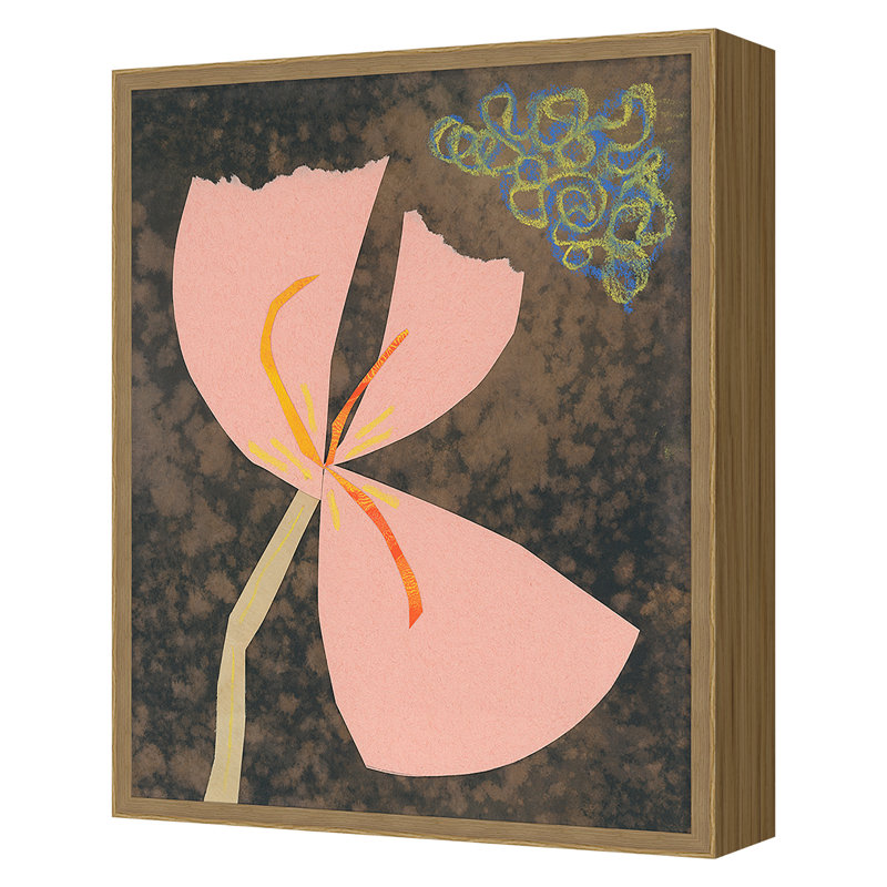 «Flower Collage 5» par Renee Stramel - impression d'un seul cadre, Cadre en chêne, H 46 po x l 36 po x P 2,38 po