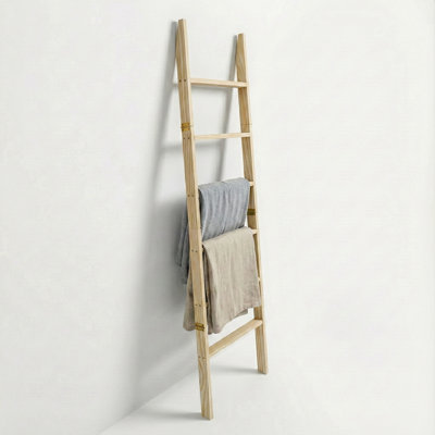 Lemi 6-Tier Solid Wood Blanket Ladder Shelf