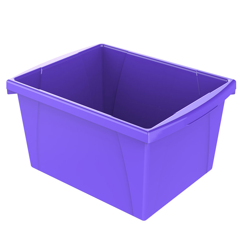 Boîte de rangement Storex de 4 gallons Storex, mauve, paquet de 3, Mauve