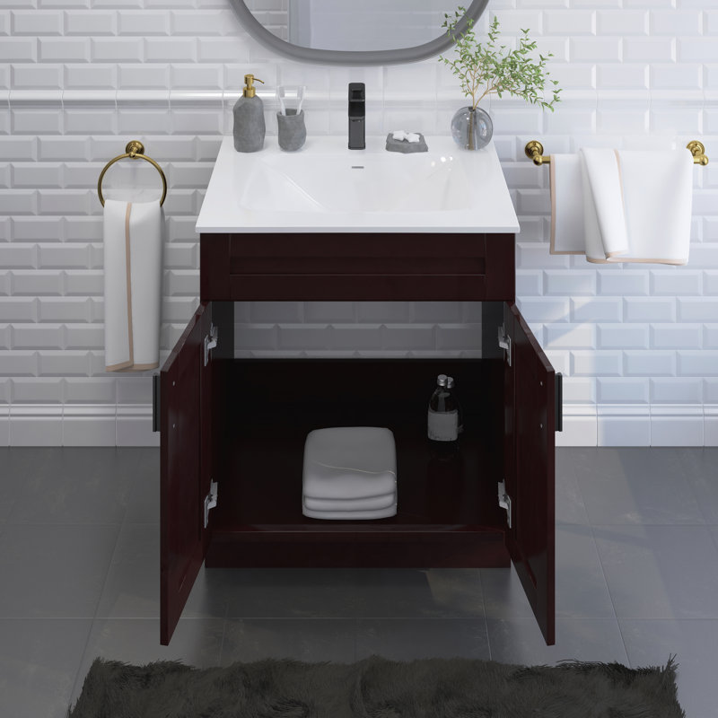 Base de meuble-lavabo simple 30 po en espresso seulement