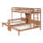 Twin over Twin Bunk Bed with Built-in Desk, Storage Shelves & LED Reading Light,Natural-777582349