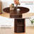 48"W Round Dining Table with 2 Storage Shelves Seats 6