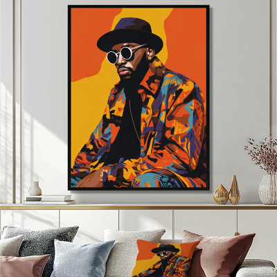 90S Cool Man With Hat And Sunglasses - Fashion Man Wall Art Decor