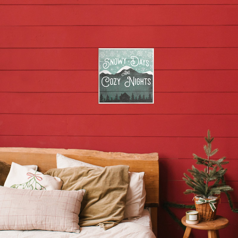 Plaque murale Snowy Days And Cozy Nights, design par Jilly Jack Designs