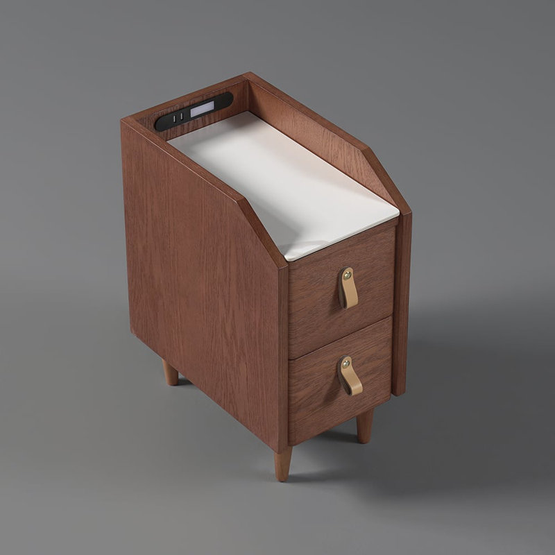 Carlyse 25cm W Manufactured Wood Bedside Table