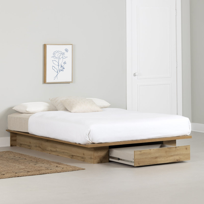 Grand lit plateforme avec rangement Cubelo