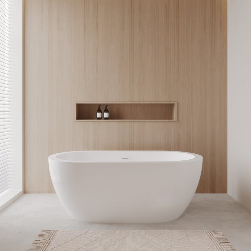 Soho 60'' x 29'' Soaking Acrylic Bathtub, Shiny White
