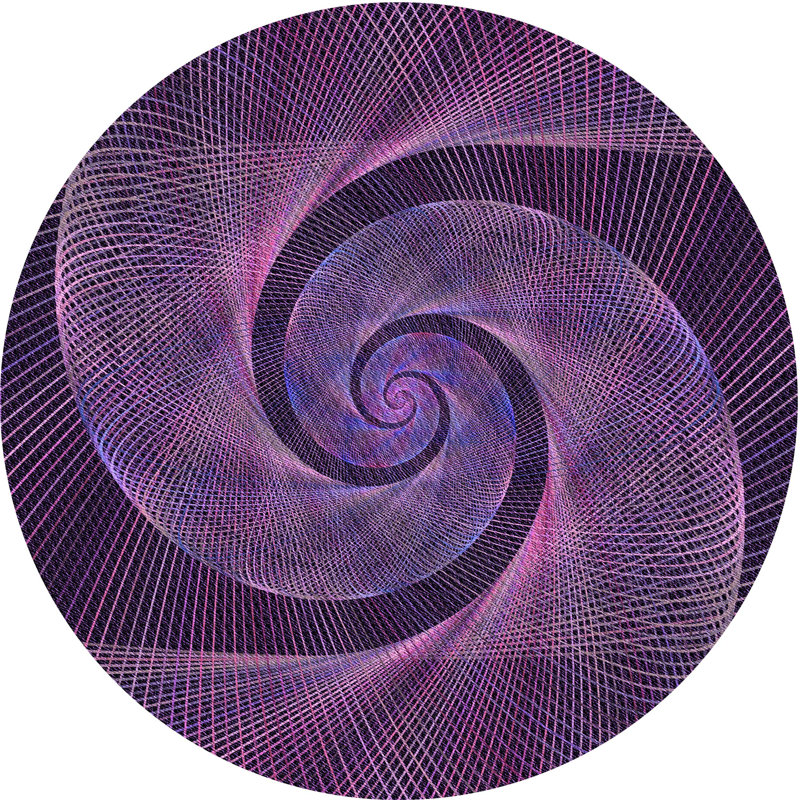 Tapis 100% à motifs lavables à la machine 2989PAT1639PUR, Rond 5 pi