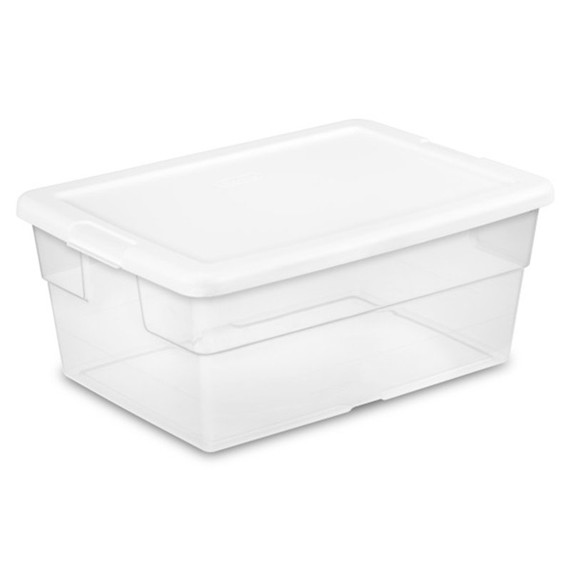 Sterilite Storage Box, Stackable Bin with Lid, Plastic Container to Organize Shoes and Crafts on Closet Shelves