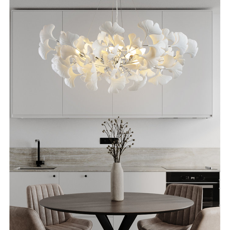 Mishaela 8 - Light Ginkgo Chandelier