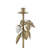 4.5X4.5X10" Decorative Gold And White Candle Holder With Sculpted Leaf Accents-1710281929